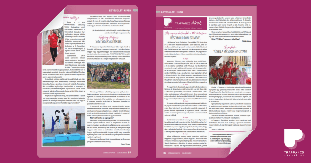 Szervusz magazin 2024. decemberi SZERVUSZ magazin Trappancs hírei